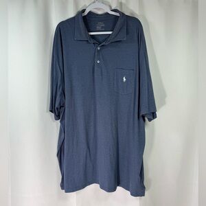 Ralph Lauren Men's Short Sleeve Blue Polo 4XLT